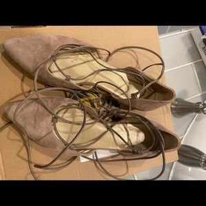 Stuart Weitzman lace up ballet flats!